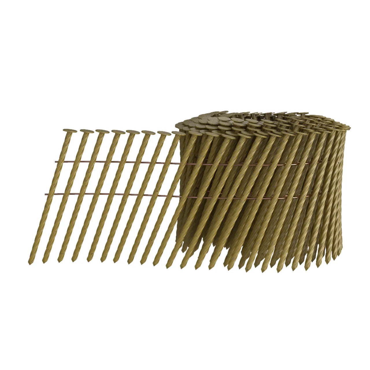 Go Build 0.120 x 3-1/4 in. Galvanized Coil Nails (2700/Pack) are spiral-wound and wire-collated, ideal for exterior framing, construction, or woodworking with Dewalt nail guns. Brand: Go Build – The Fastest Way To Build.